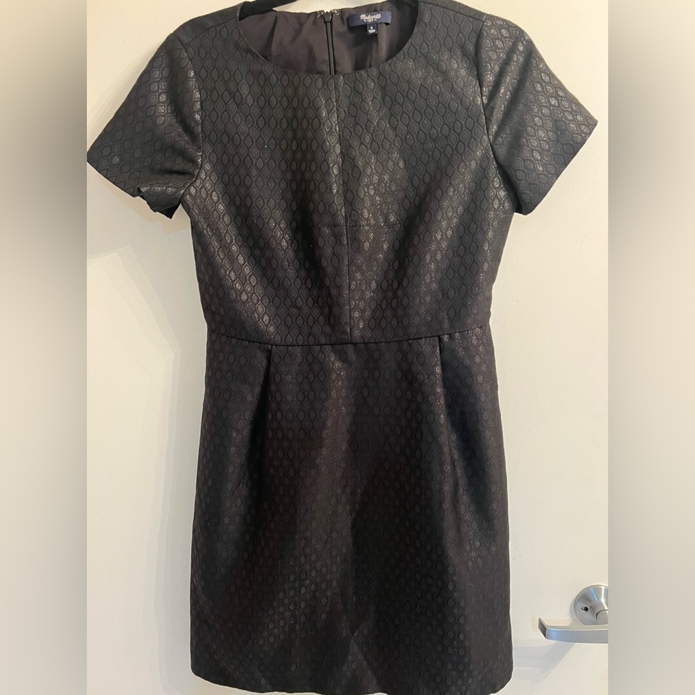 Madewell dress with pockets. Like new. Black brocade with shimmer.